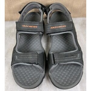 Skechers Men's Tresman Garo Fisherman Beach Hiking Sandals Black Gray Size 12